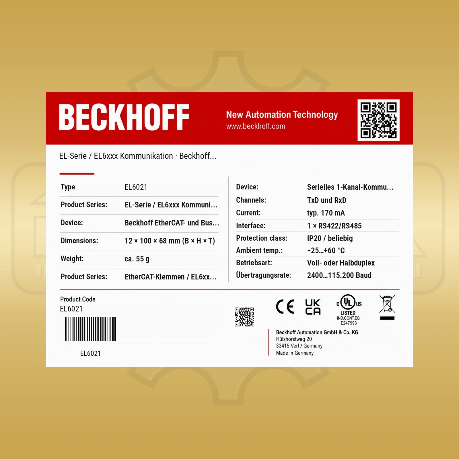 Beckhoff EL6021