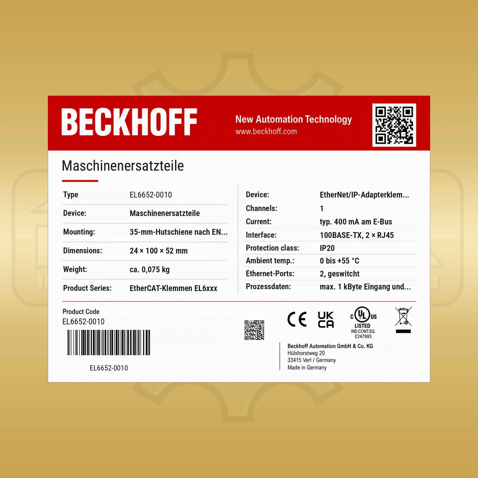 Beckhoff EL6652-0010