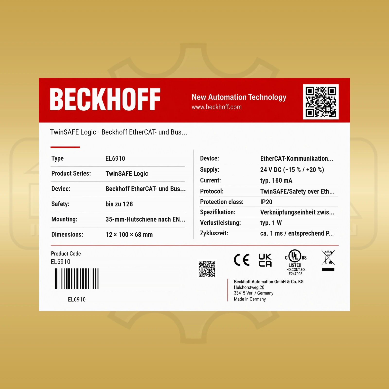 Beckhoff Automation EL6910