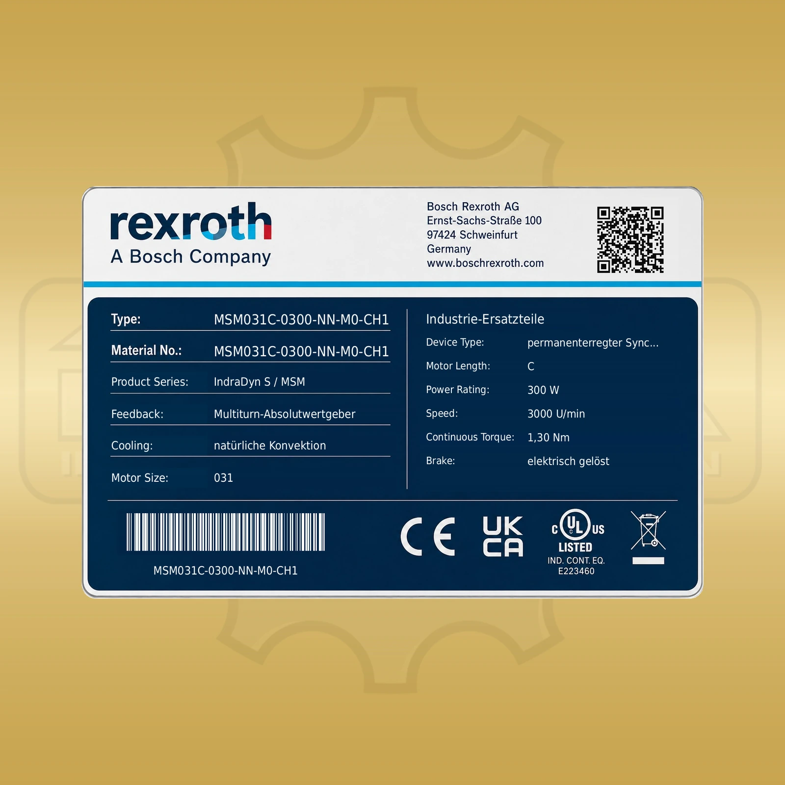 Bosch Rexroth MSM031C-0300-NN-M0-CH1