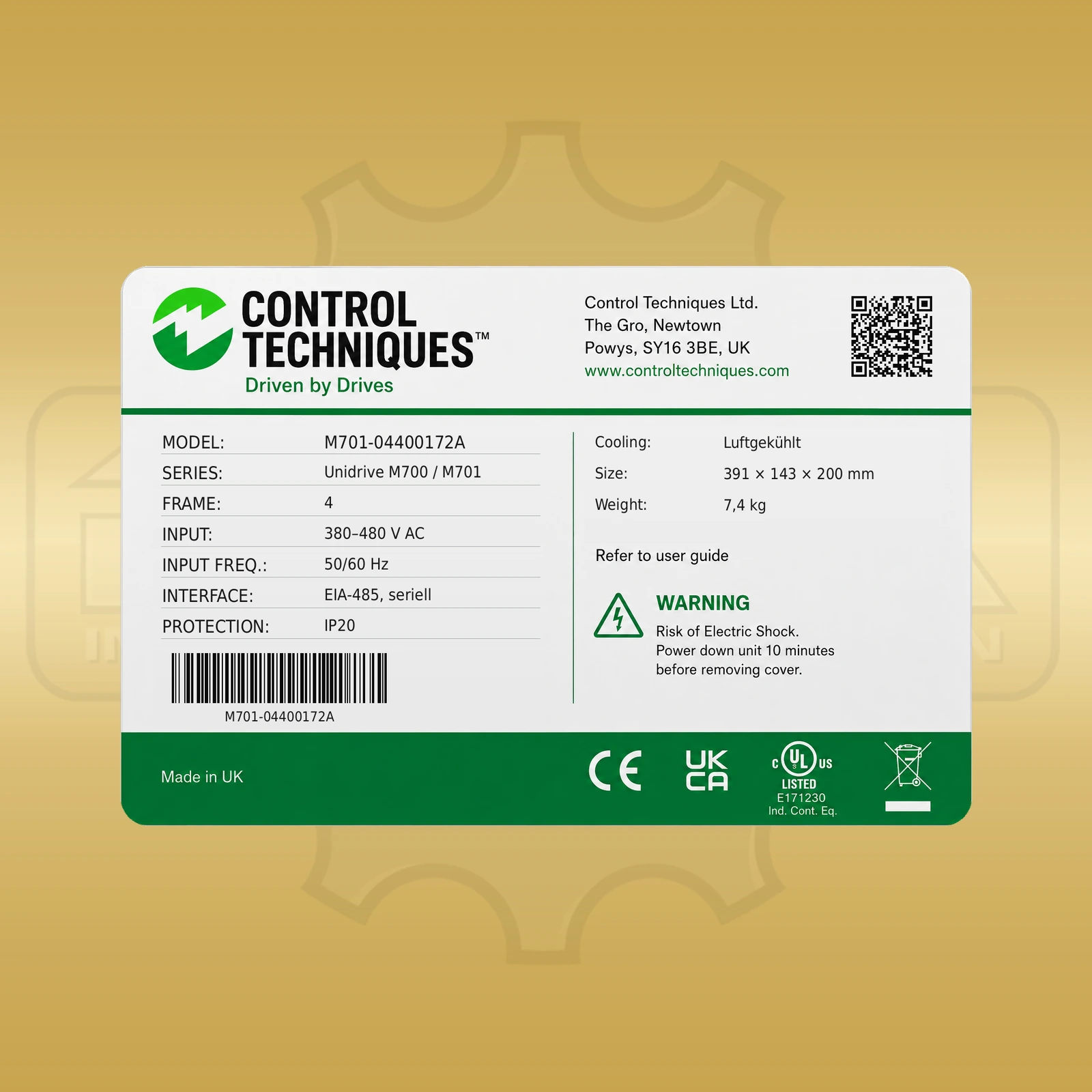 Control Techniques M701-044-00172-A