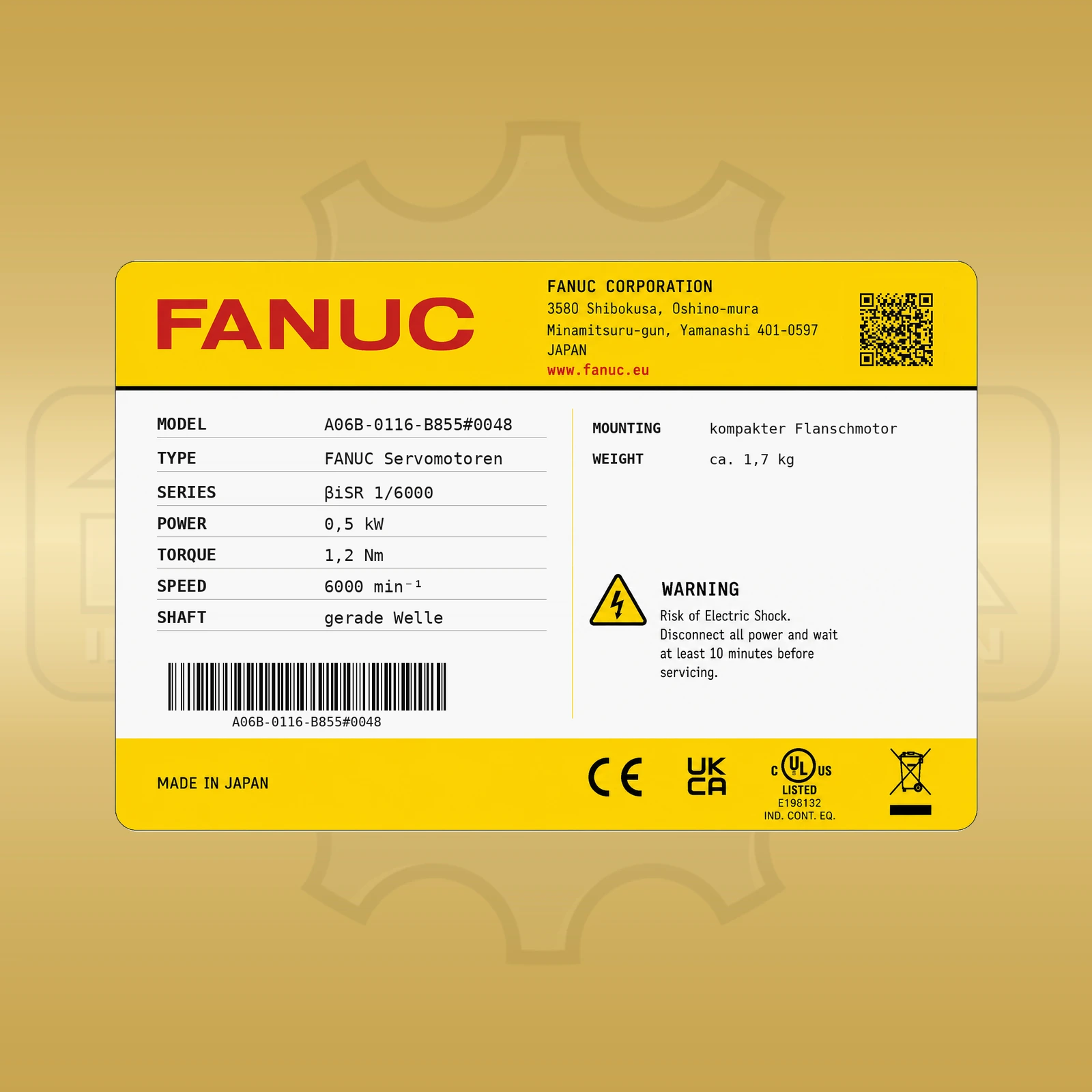 Fanuc A06B-0116-B855#0048