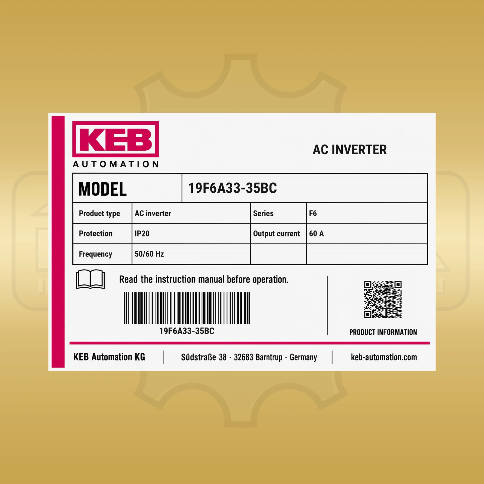 KEB Automation 19F6A33-35BC