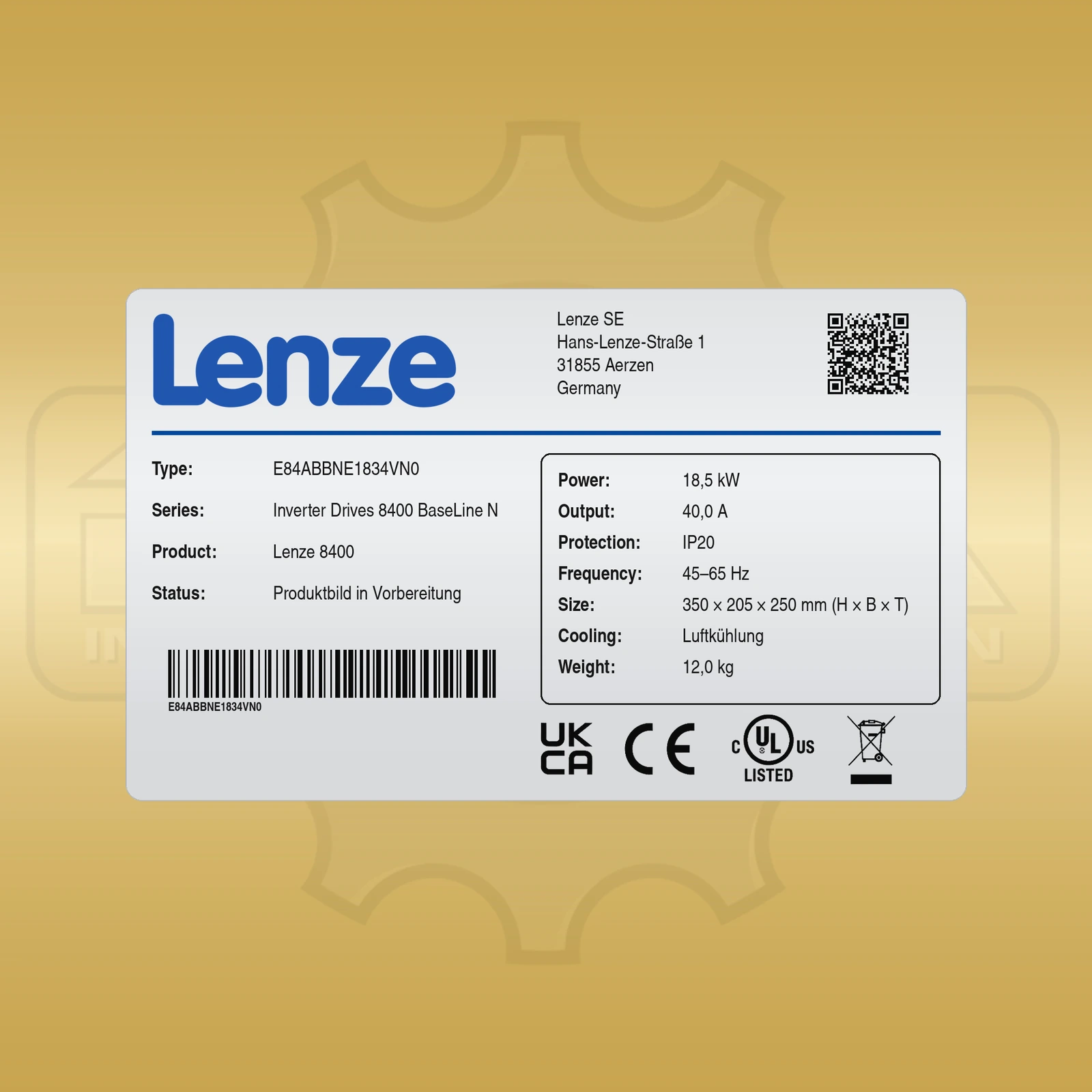 Lenze E84ABBNE1834VN0