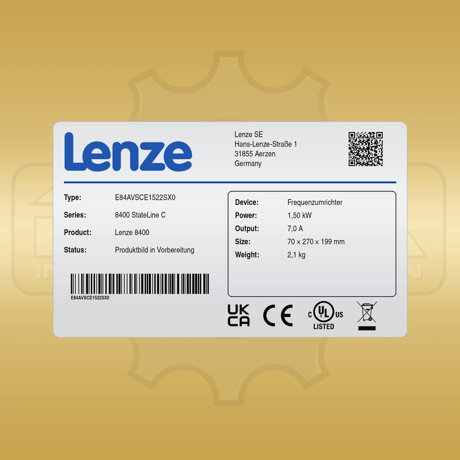 Lenze E84AVSCE1522SX0