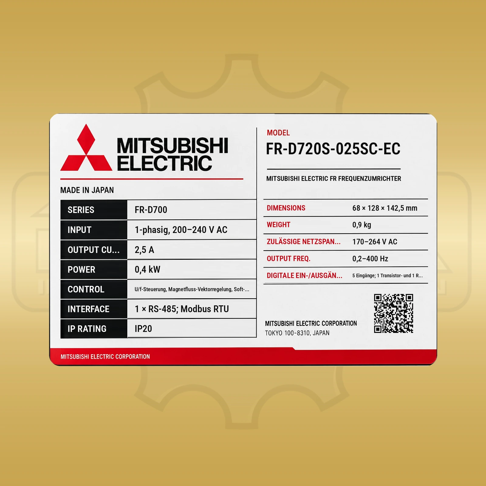 Mitsubishi Electric FR-D720S-025SC-EC