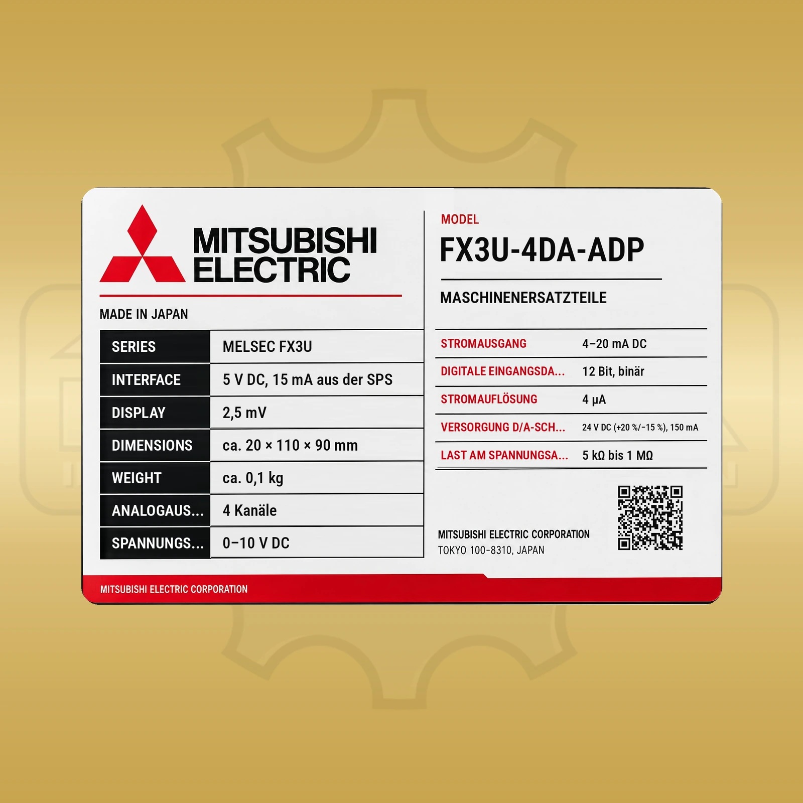 Mitsubishi Electric FX3U-4DA-ADP