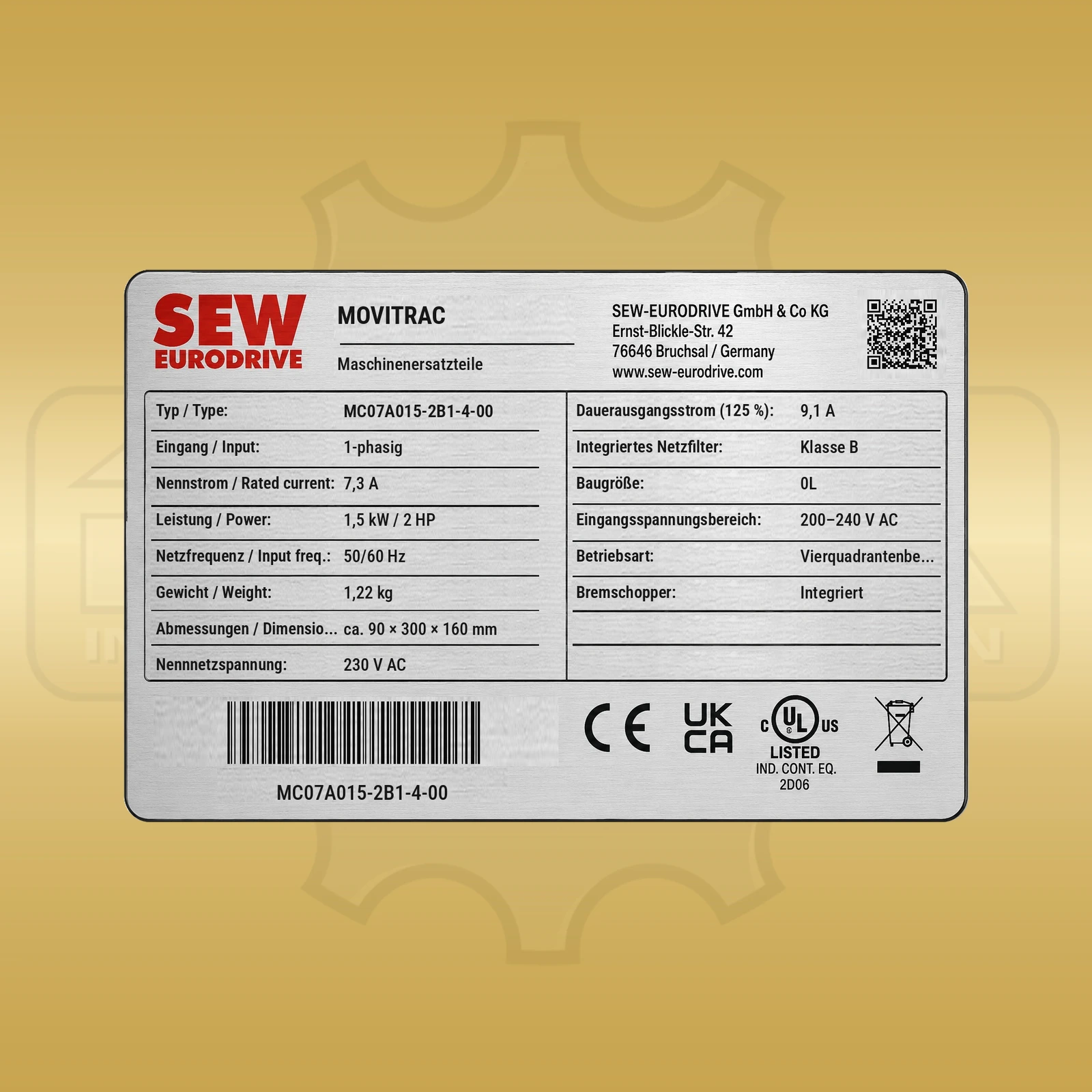 SEW-Eurodrive MC07A015-2B1-4-00