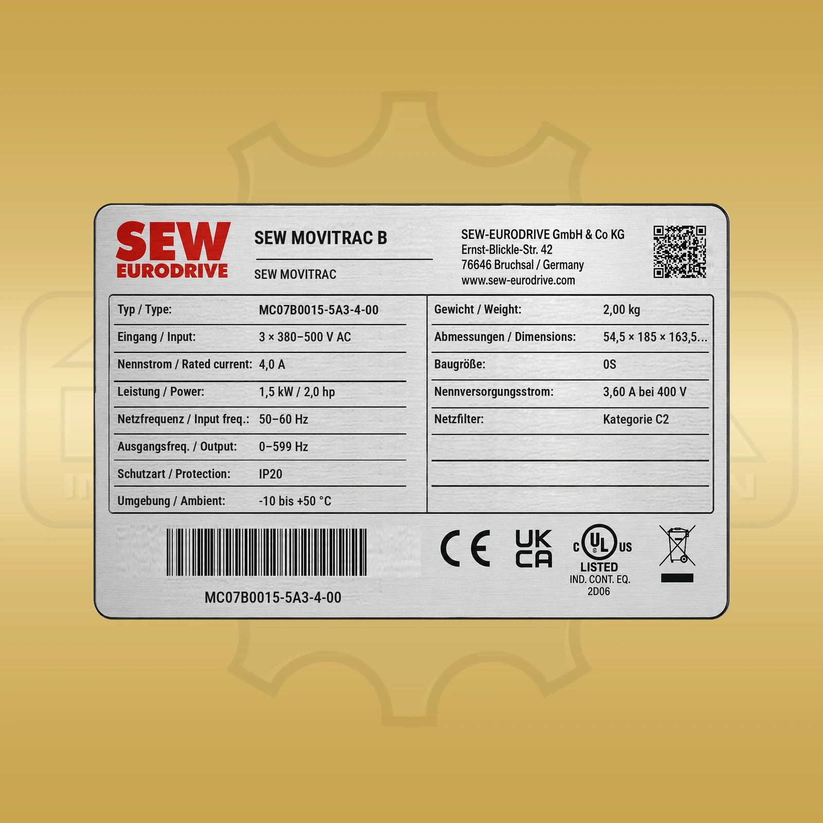 SEW-Eurodrive MC07B0015-5A3-4-00