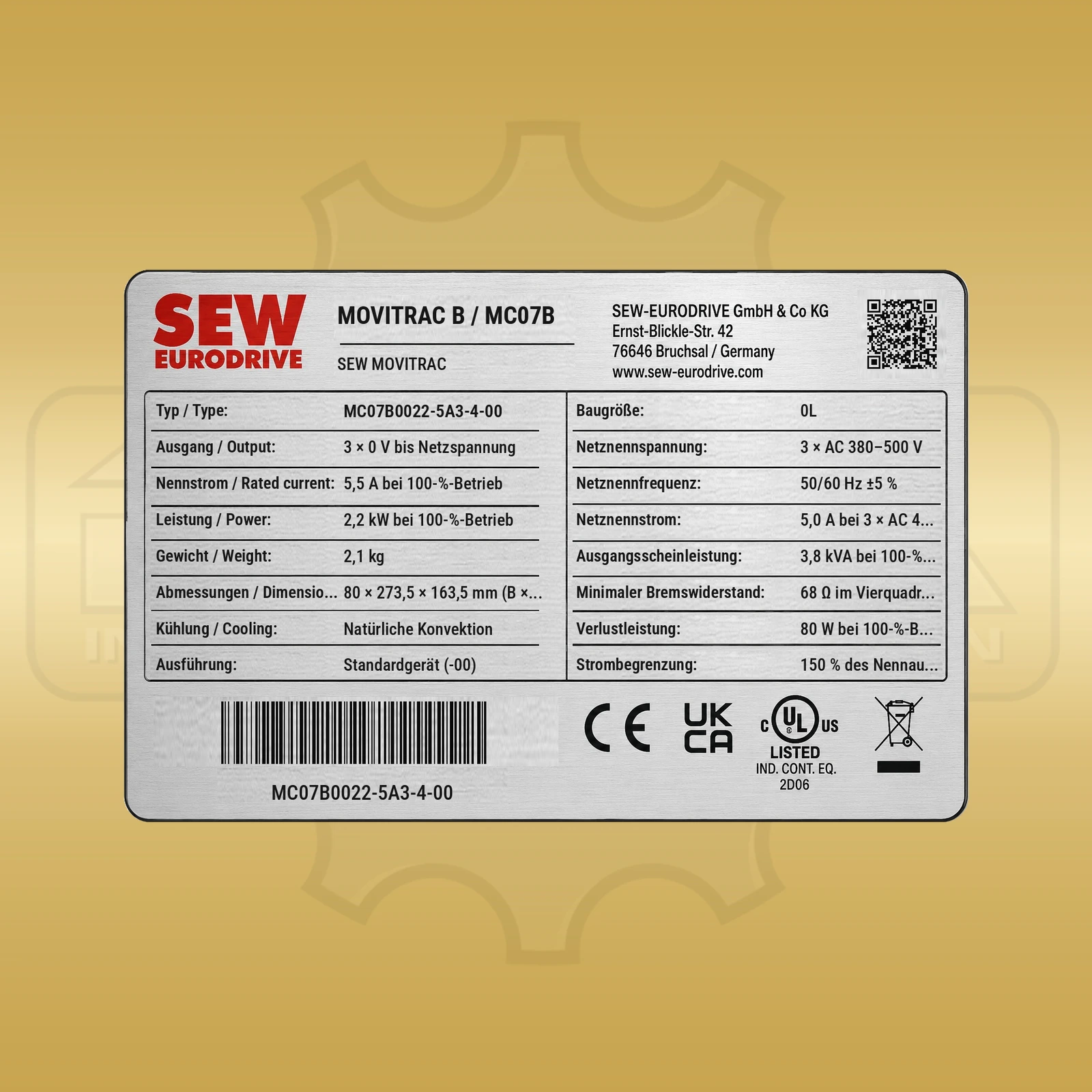 SEW-Eurodrive MC07B0022-5A3-4-00