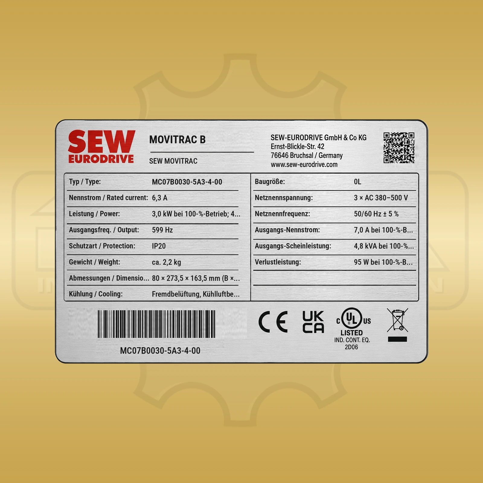 SEW-Eurodrive MC07B0030-5A3-4-00