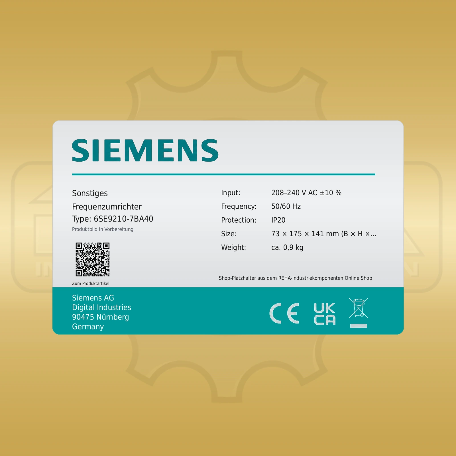 Siemens 6SE9210-7BA40