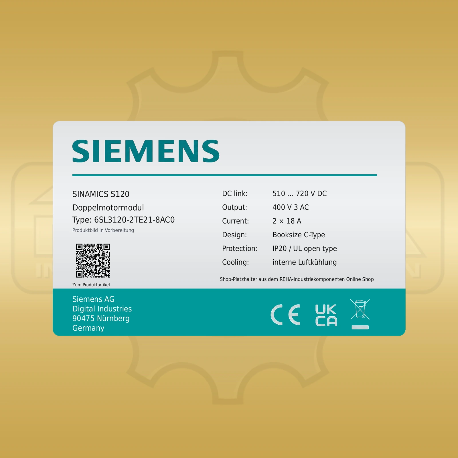Siemens 6SL3120-2TE21-8AC0
